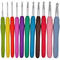 Ganchillos (11Pcs) - 15cm Agujas de Ganchillo Ergonomicos de goma para tejer muchos proyectos- incluidos encajes- flores…